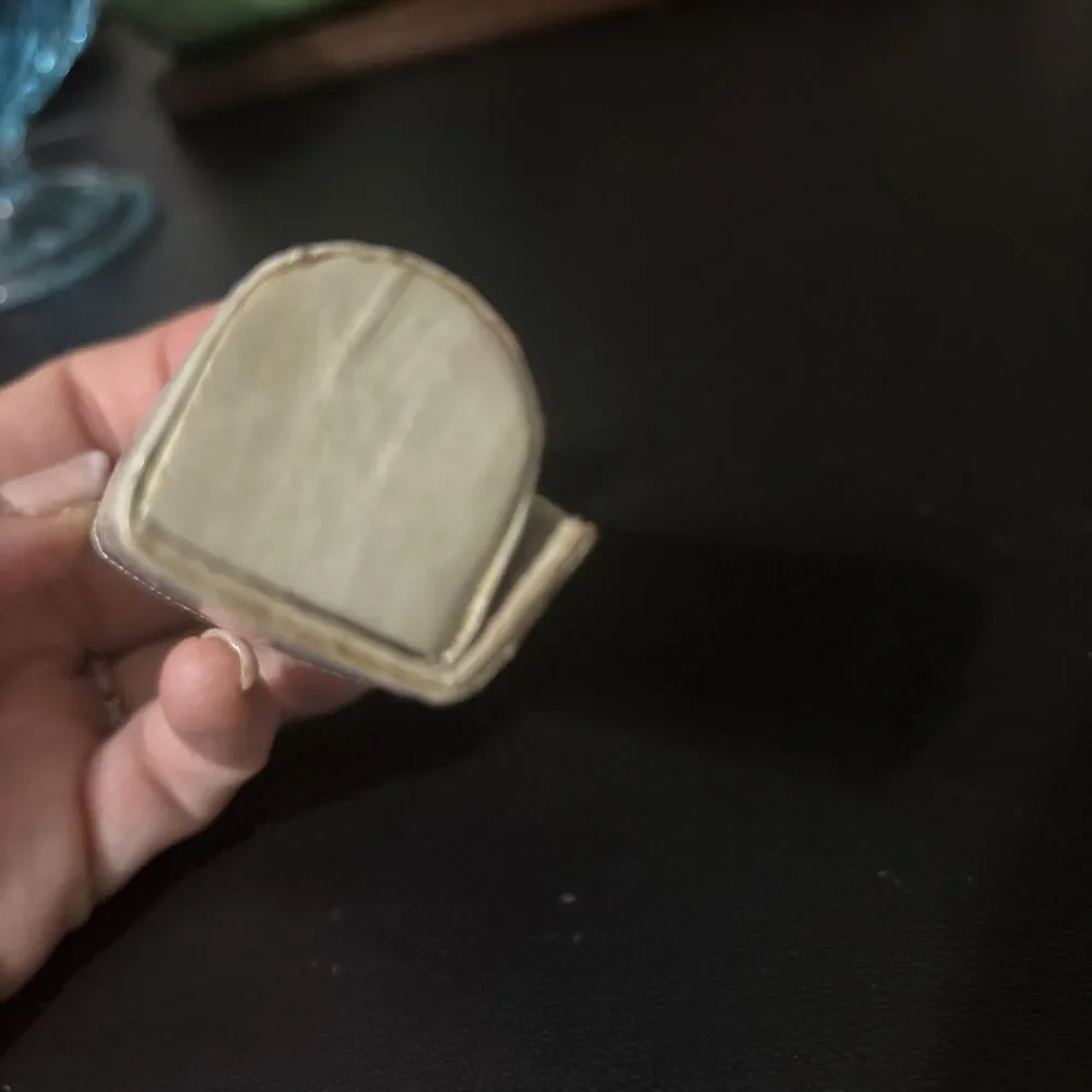 EEL Skin Single Lipstick Holder Case Mirror Snap Closure Tan Gray Korea